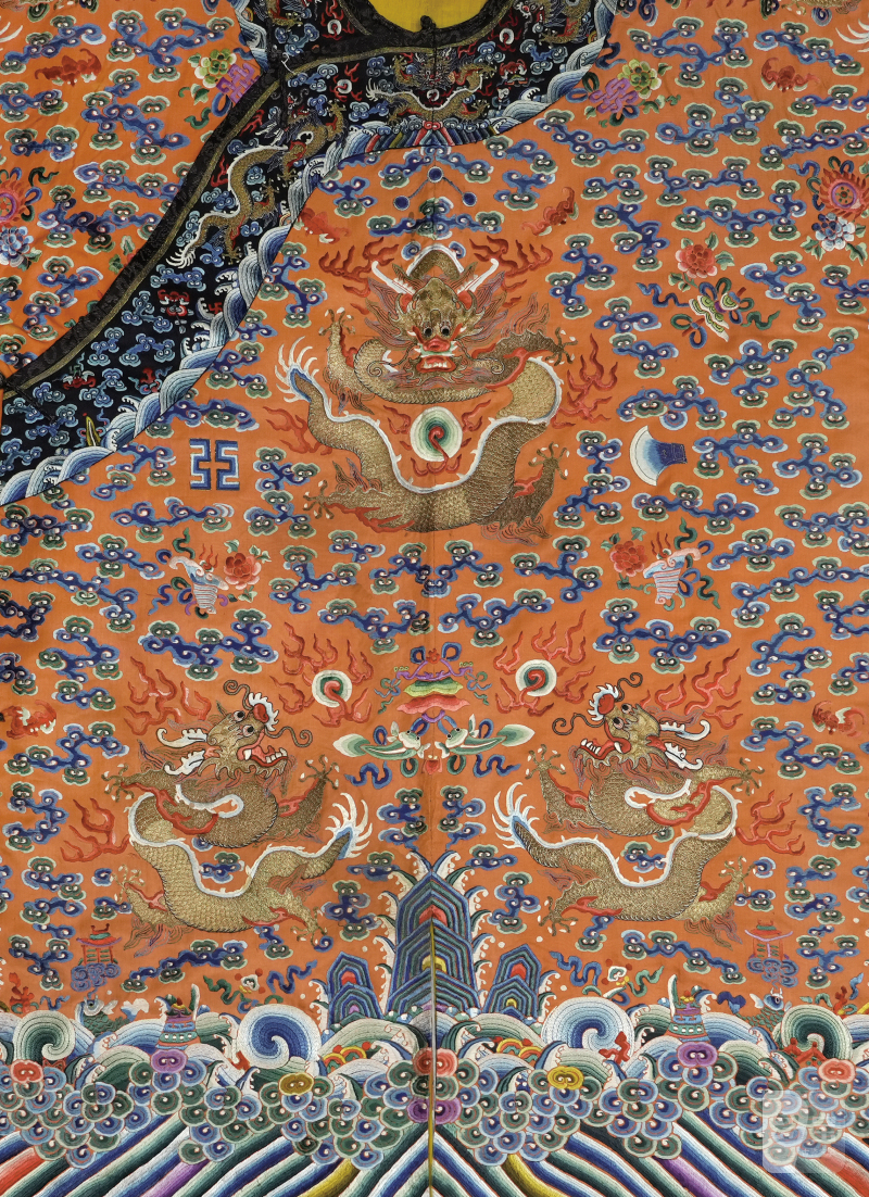 清橘黄色八章纹龙袍 - 图2